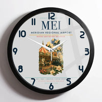 Thumbnail for Meridian Regional Airport (MEI) design on light gray framed wall clock