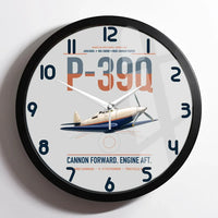 Thumbnail for P-39Q Airacobra design on light gray framed wall clock