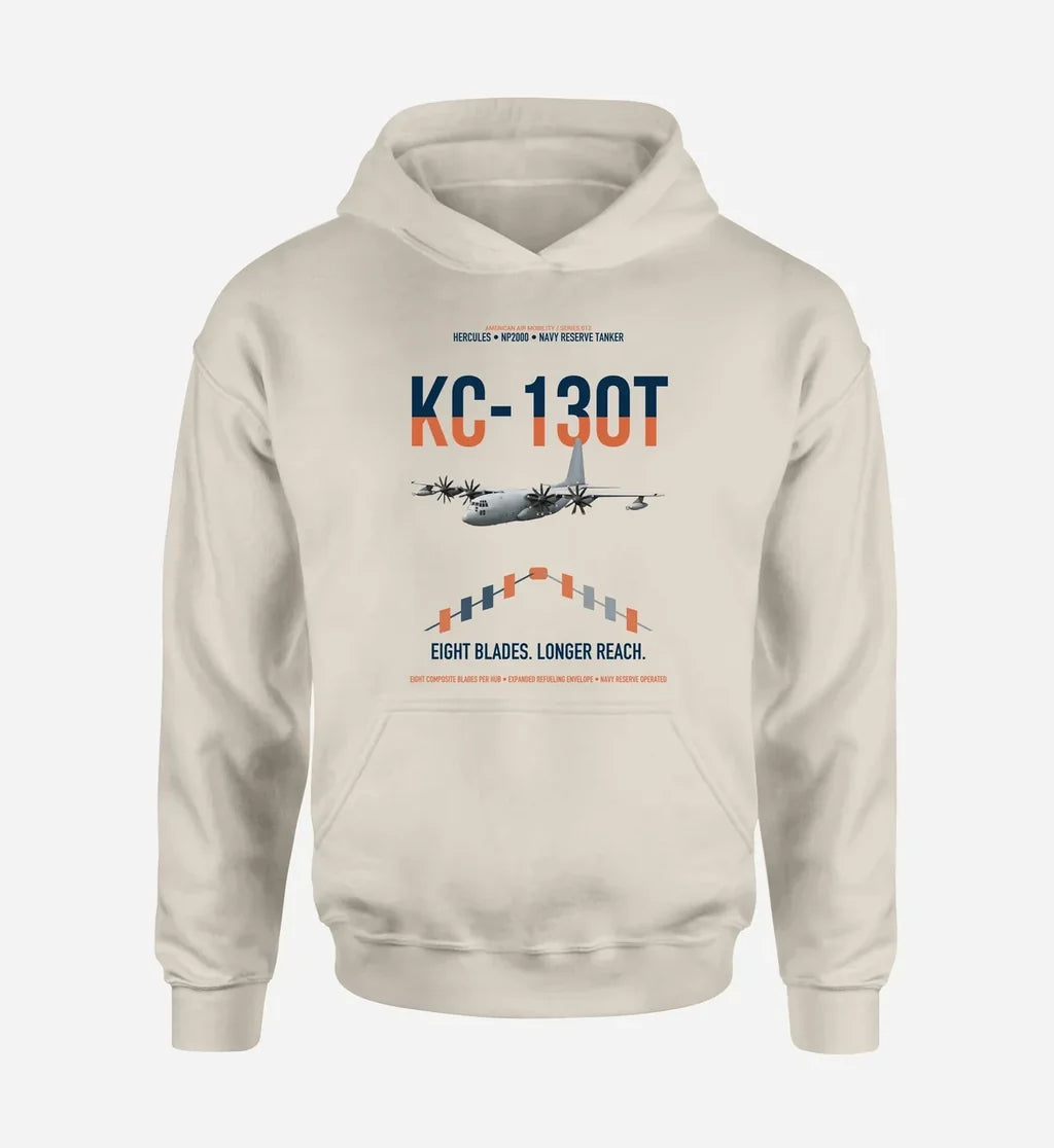 KC-130T NP2000 design on khaki double-side hoodie, single-side print