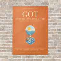 Thumbnail for Goteborg Landvetter Airport GOT - Canvas Framed - Orange