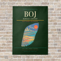 Thumbnail for Burgas Airport BOJ - Canvas No Frame - Dark Green
