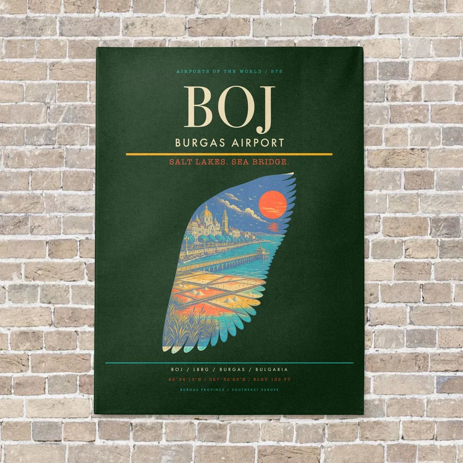 Burgas Airport BOJ - Canvas No Frame - Dark Green