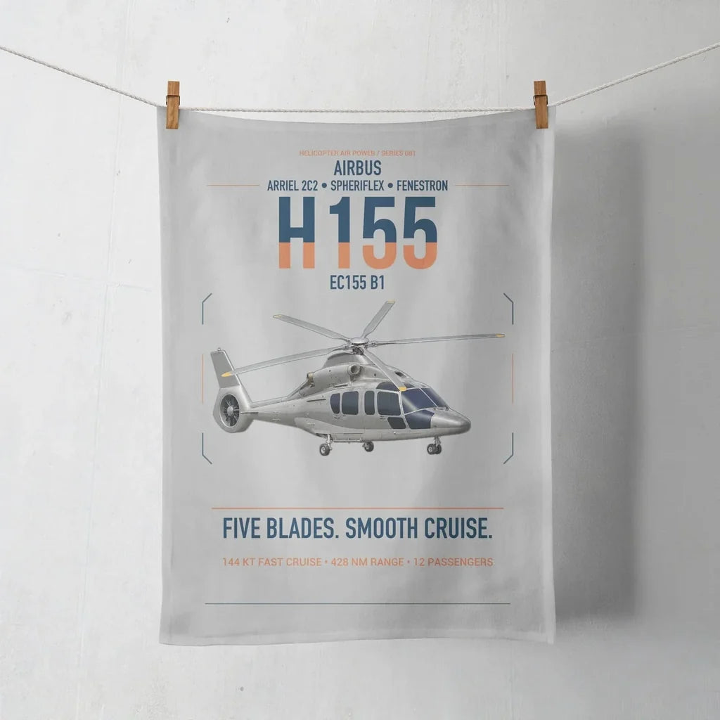 Airbus H155 EC155 B1 design on light gray towel