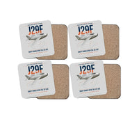 Thumbnail for Saab J 29F Tunnan design on light gray 4 pieces set coaster