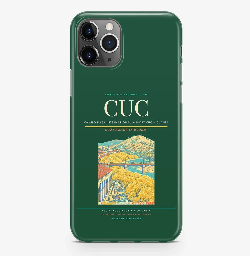 Cúcuta Airport (CUC) design on dark green iPhone 16 Pro MagSafe case