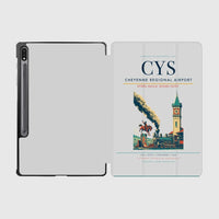 Thumbnail for Cheyenne Regional Airport (CYS) design on light gray samsung tablet tablet case