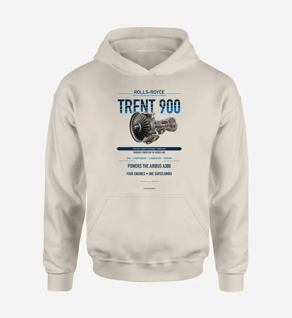 TRENT 900 design on khaki hoodie single side