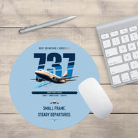 Thumbnail for Boeing 737-500 Classic design on light blue round mouse pad