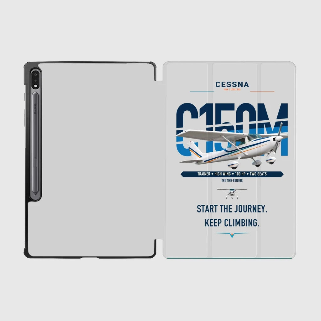 Cessna 150M design on light gray samsung tablet tablet case