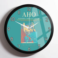 Thumbnail for AlgheroFertilia Airport AHO Wall-Clock Framed - Turquoise