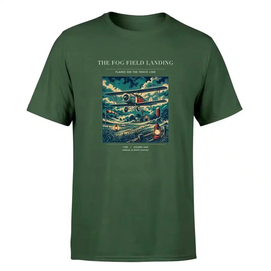 VINTAGE G4150 - The Fog Field Landing - Premium T-Shirt design on darkgreen premium t shirt