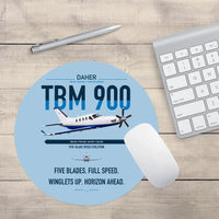 Thumbnail for Daher TBM 900 design on light blue round mouse pad