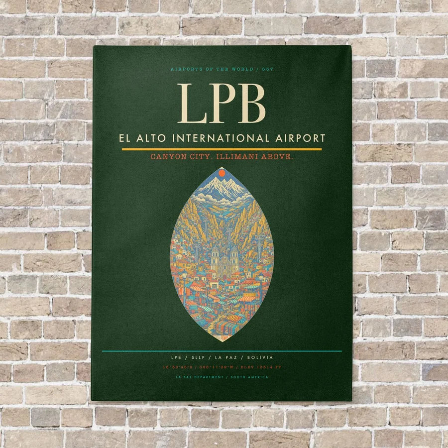 El Alto International Airport LPB - Canvas No Frame - Dark Green