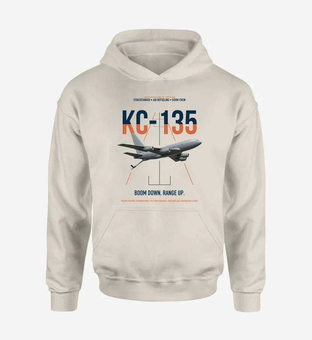 KC-135 STRATOTANKER design on khaki double-side hoodie, single-side print