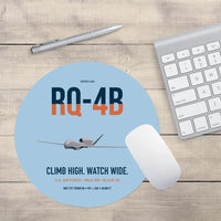 Thumbnail for RQ-4B Global Hawk design on light blue round mouse pad