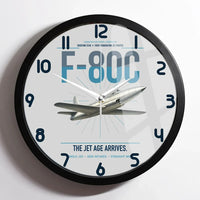 Thumbnail for F-80C Shooting Star design on light gray framed wall clock