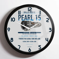 Thumbnail for PEARL 15 design on light gray framed wall clock