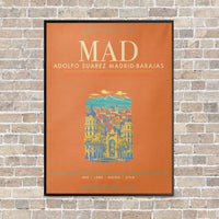 Thumbnail for Adolfo Suarez Madrid-Barajas Airport MAD - Canvas Framed - Orange
