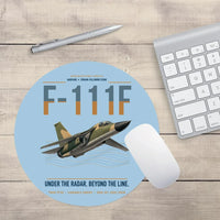 Thumbnail for F-111F Aardvark design on light blue round mouse pad
