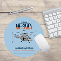 Thumbnail for PZL-Świdnik W-3WA Sokół design on light blue round mouse pad