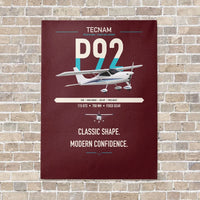 Thumbnail for Tecnam P92 Echo MkII vertical canvas print - no frame - dark red background