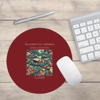 Thumbnail for VINTAGE G4404 - The Market Day Amphibian - Designed Mouse Pads design on darkred round