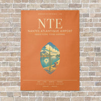 Thumbnail for Nantes Atlantique Airport NTE - Canvas Framed - Orange