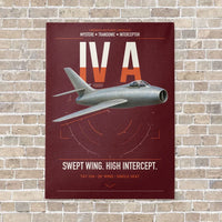 Thumbnail for Dassault Mystère IV A vertical canvas print - no frame - dark red background