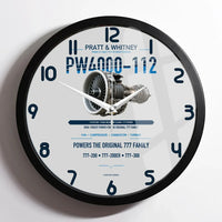 Thumbnail for PW4000-112 design on light gray framed wall clock