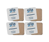 Thumbnail for Cirrus Vision Jet G2+ design on light gray 4 pieces set coaster
