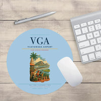 Thumbnail for Vijayawada Airport (VGA) design on light blue round mouse pad