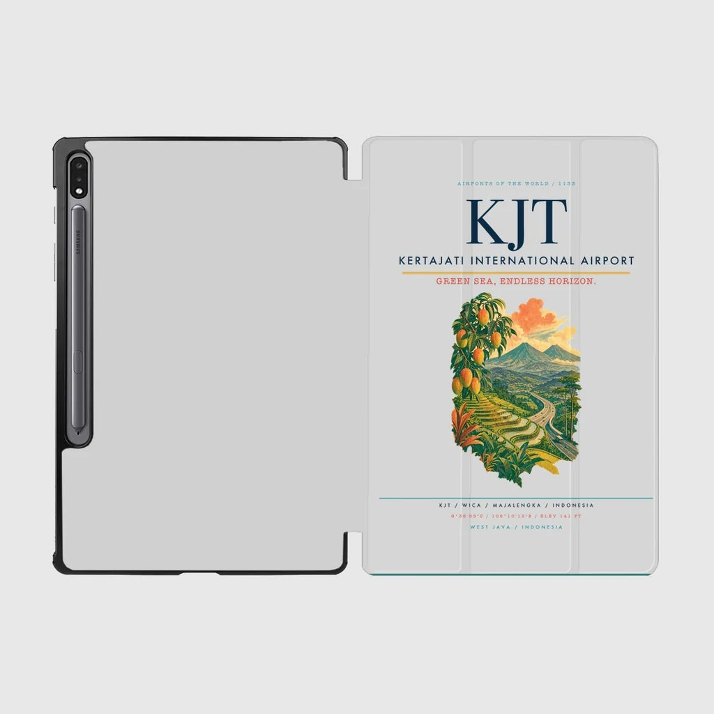Kertajati International Airport (KJT) design on light gray samsung tablet tablet case