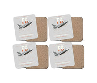Thumbnail for English Electric Lightning F6 design on light gray 4 pieces set coaster