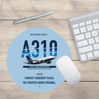 Thumbnail for Airbus A310-200 design on light blue round mouse pad
