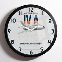 Thumbnail for Dassault Mystère IV A design on light gray framed wall clock