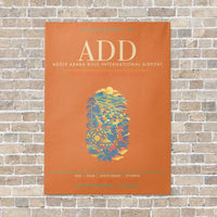 Thumbnail for Addis Ababa Bole International Airport ADD - Canvas Framed - Orange