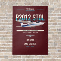 Thumbnail for Tecnam P2012 STOL vertical canvas print - no frame - dark red background