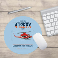 Thumbnail for SUBARU Bell 412EPX design on light blue round mouse pad