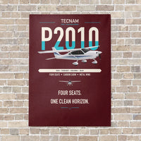 Thumbnail for Tecnam P2010 vertical canvas print - no frame - dark red background