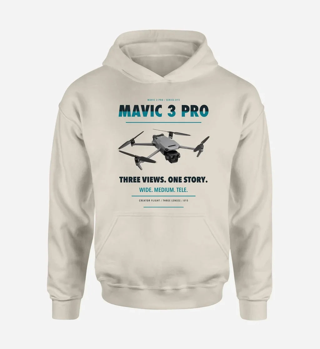 DJI Mavic 3 Pro design on khaki hoodie single side