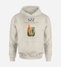 Thumbnail for Szczecin-Goleniów Solidarność Airport (SZZ) design on khaki hoodie single-side print