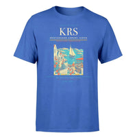Thumbnail for Kristiansand Airport, Kjevik (KRS) T-Shirt single-side front print in Blue | kristiansand-airport-kjevik-krs-double-side-t-shirt