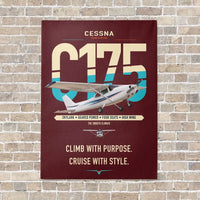 Thumbnail for Cessna 175 Skylark vertical canvas print - no frame - dark red background