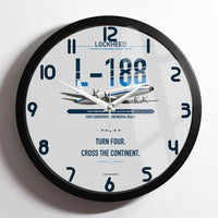 Thumbnail for Lockheed L-188 Electra design on light gray framed wall clock