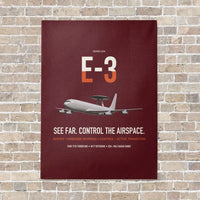Thumbnail for E-3 Sentry AWACS vertical canvas print - no frame - dark red background