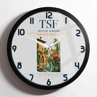 Thumbnail for Treviso Airport (TSF) design on light gray framed wall clock