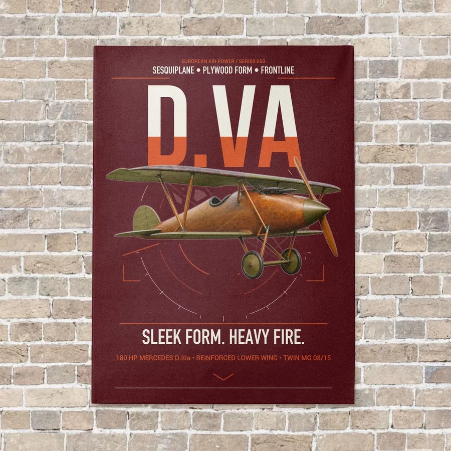 Albatros D.Va vertical canvas print - no frame - dark red background