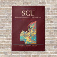 Thumbnail for Antonio Maceo Airport SCU — Santiago de Cuba vertical canvas print - no frame - dark red background