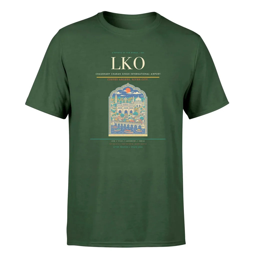 Lucknow Airport (LKO) Premium T-Shirt Dark Green