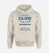 Thumbnail for Cessna Citation CJ4 Gen2 design on khaki double-side hoodie, single-side print